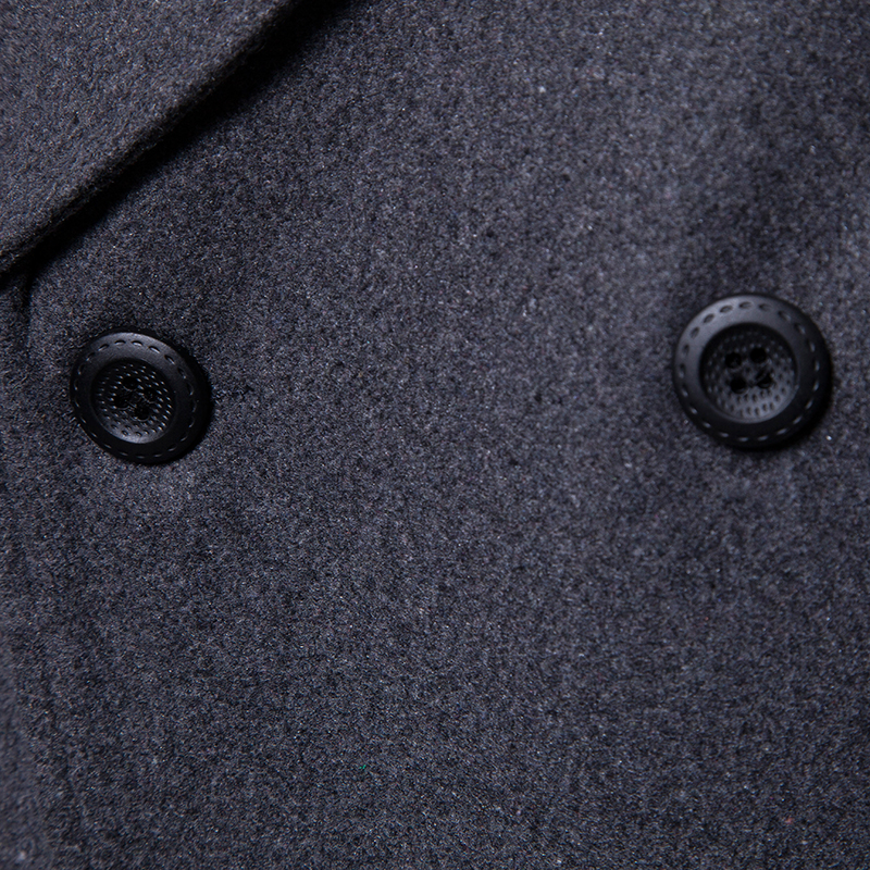 Gabardina larga de lana para hombre, abrigo grueso de , a la , para invierno, novedad