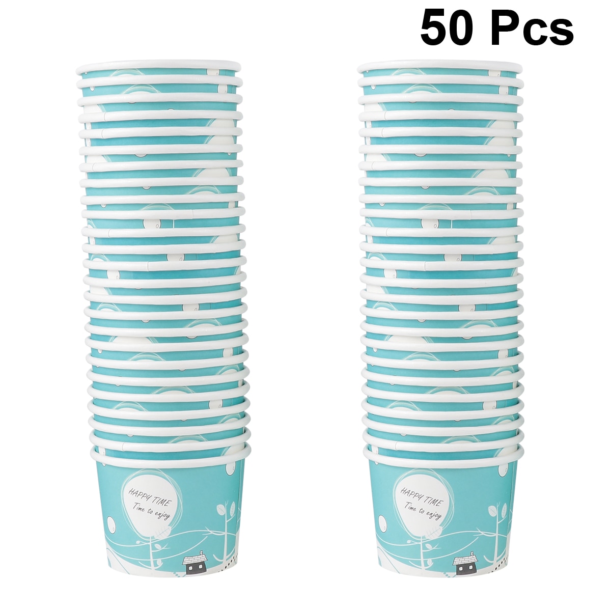 50 Stuks Mooie Papier Cup Patroon Wegwerp Praktische Ijs Kom Yoghurt Papier Cup Popsicle Papier Cup Voor Thuis Zomer party A35