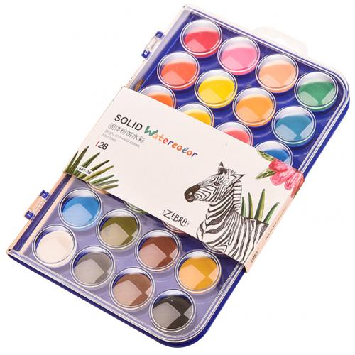 12/18/24/36 farver solid akvarel maling sæt bærbar vandbørste gouache pigmenter skole kunst papirvarer: 28 farver