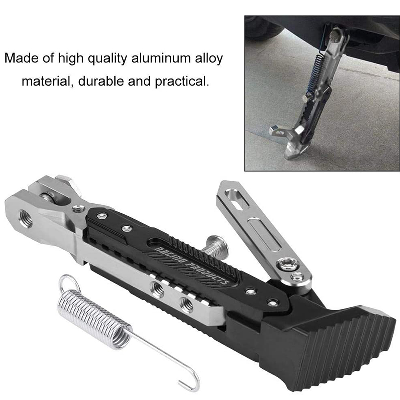 Cavalletto per parcheggio per moto CNC Staffa per piede in metallo regolabile per bicicletta per moto Accessori per supporto resistenti alla corrosione durevoli