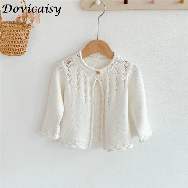 Baby Sweaters Long Sleeve Newborn Outerwear Knitwear Cardigan Autumn White Knitted Toddler Infant Boy Girl Jackets Coats Clothes