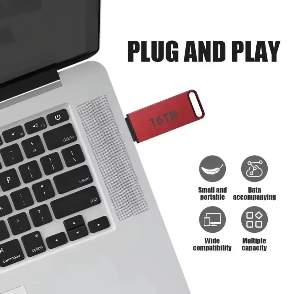 16TB Flash Drive USB3.2 High Speed Transfer Type C U Metal Flash SSD Portable Mini Flash Drive Memory Waterproof U Drive