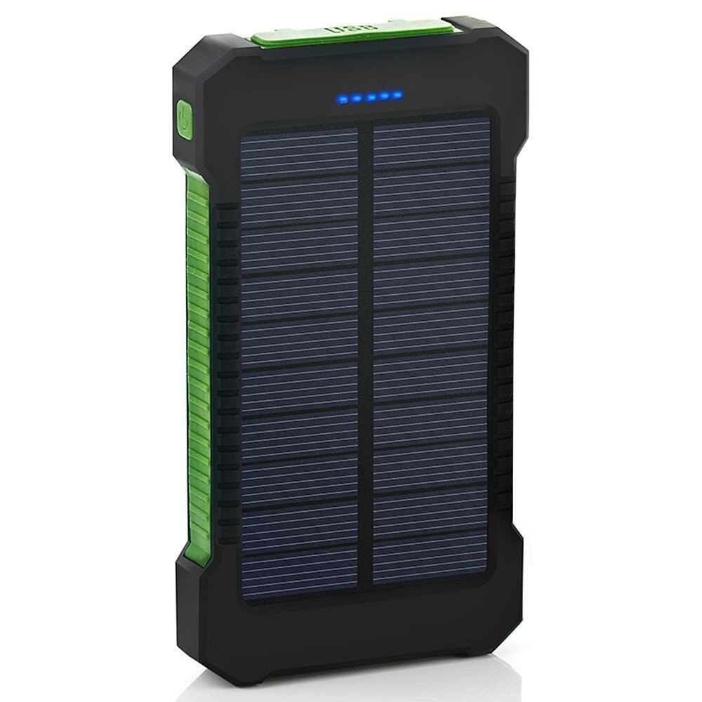 Solar Power Bank Waterproof 30000mAh Solar Charging 2 USB Ports External Charger Bank External For Blackview Asus HUAWEI Nova 3i: Green