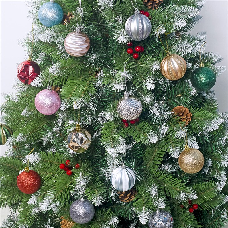 12 stk juletræsdekorationer til hjemmet flerfarvet hængende vedhæng 6cm xmas ornament fest tilbehør til dekoration