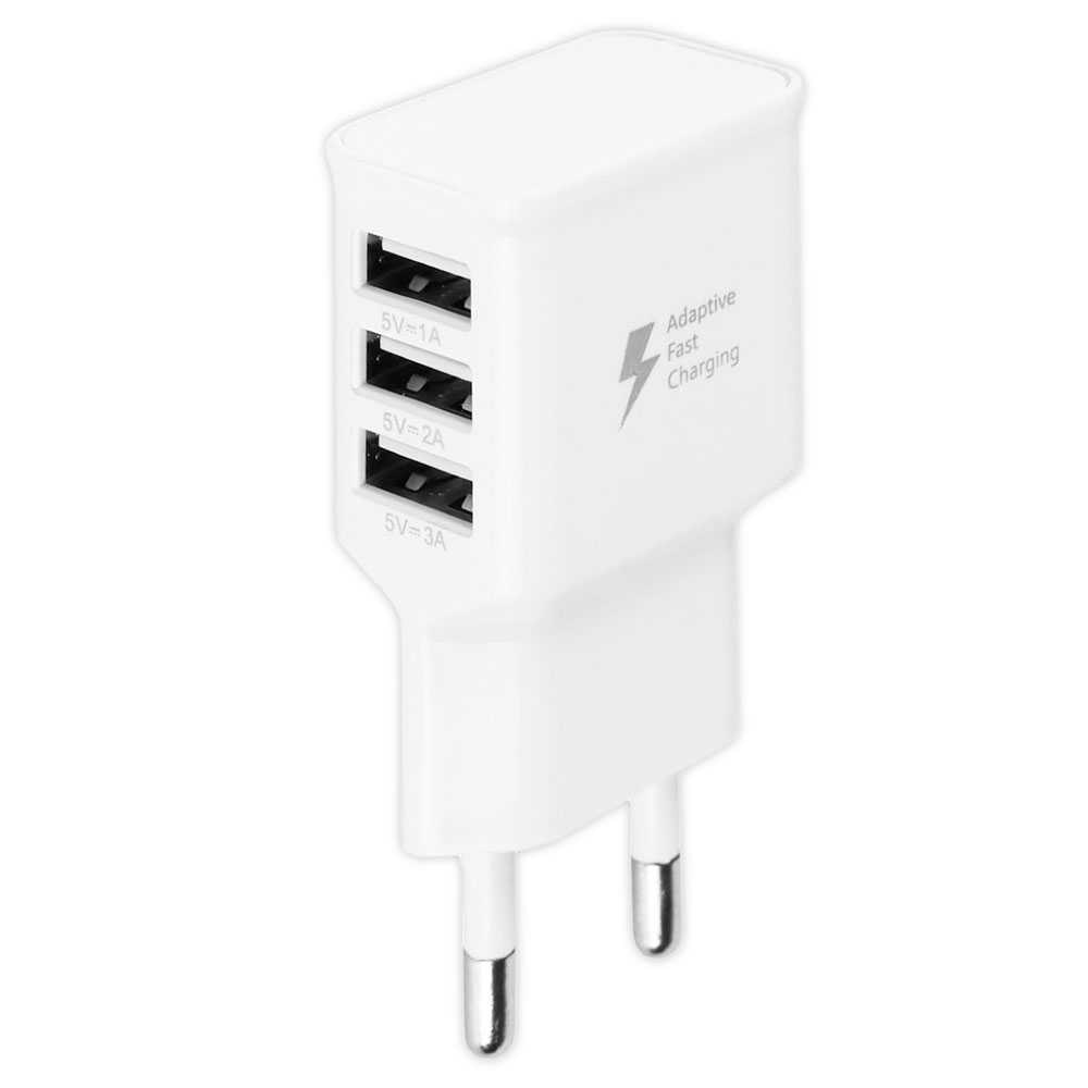 Weiss 3fach Mehrfach 2A Multi USB Hafen 220V Netzteil Adapter Ladegerät Zauberstab Weiß EU Mauer 2 Stift Stecker Adapter Ladegerät Energie 3 USB Häfen Pro Telefone Tablets Weiß