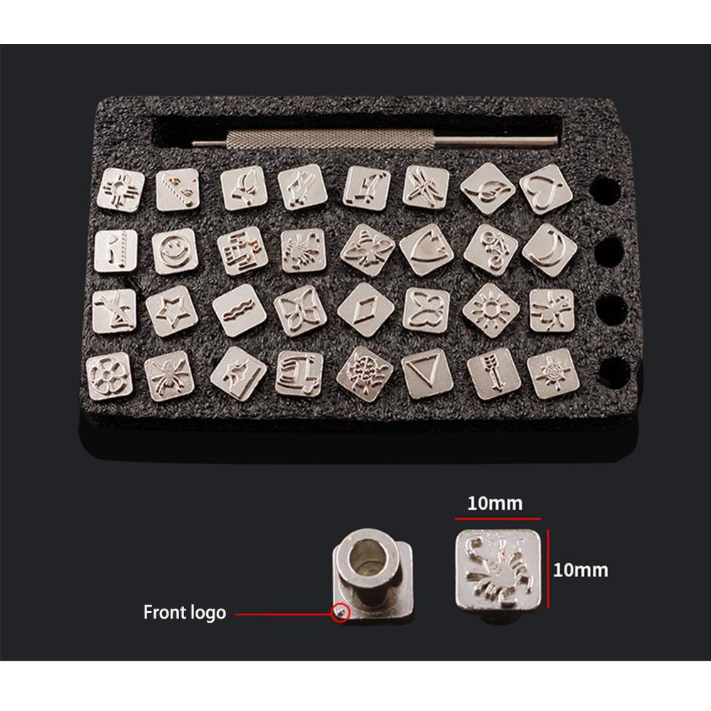 37 Pcs Leather Stamping Tool kit Leather Stamps Alphabet for Metal Love flower Stamps Punch Set for Leather Craft Printing Tools