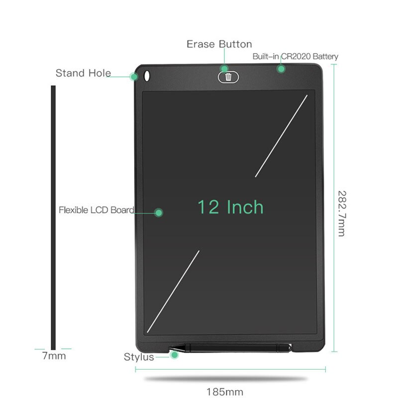 Drawing tablet 12 inch LCD writing board electronic Handwriting pad thin message Graphics sketch board kids LCD screen