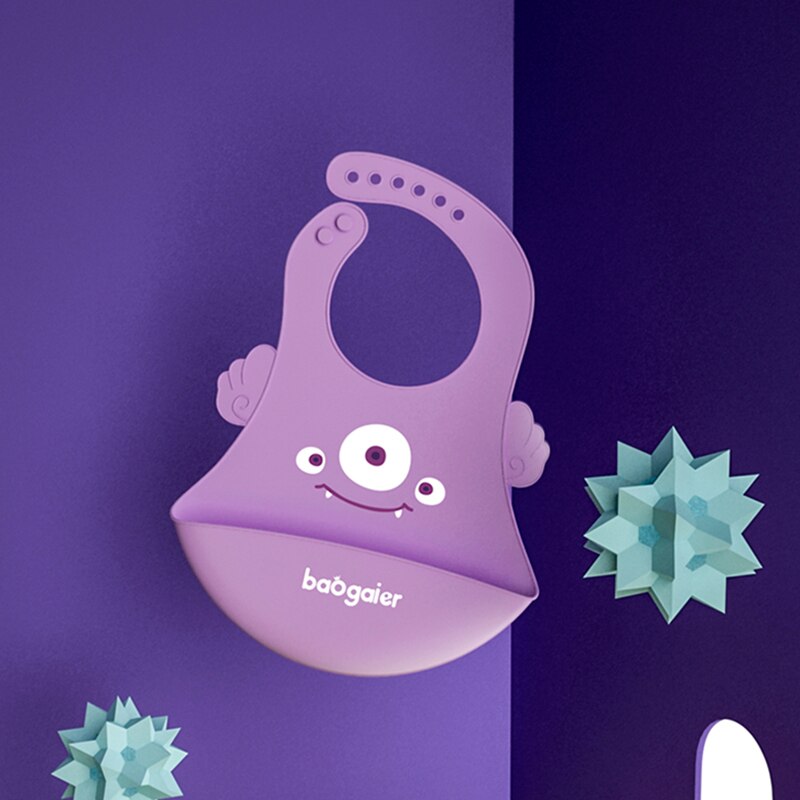 2 stücke Baby Lätzchen Wasserdichte Silikon Baby der lebensmittel tasche Stereo wasserdicht Super weiche lebensmittel tasche freundlicher speichel tasche waschen-freies: Violett