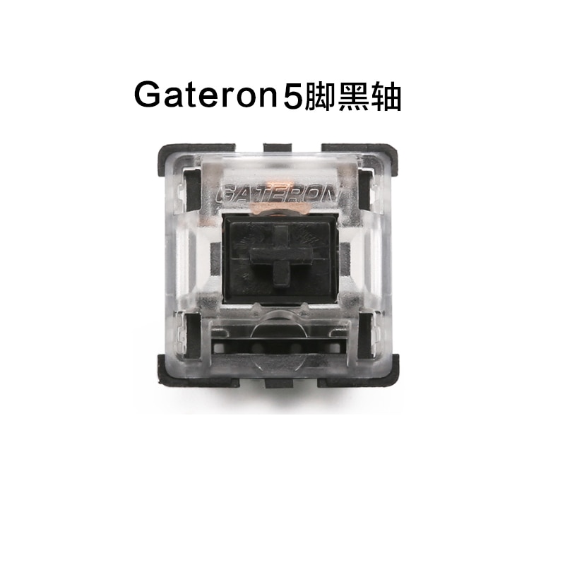 Gateron switch 5 pin transparent case blue red black brown green white yellow switches mechanical keyboard cherry mx compatible: black / BLACK SWITCH