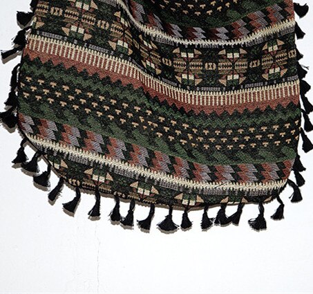 YILE Vintage Fabric Unique Tassel Shoulder Bag Shopping Tote Ethnic Style 705a