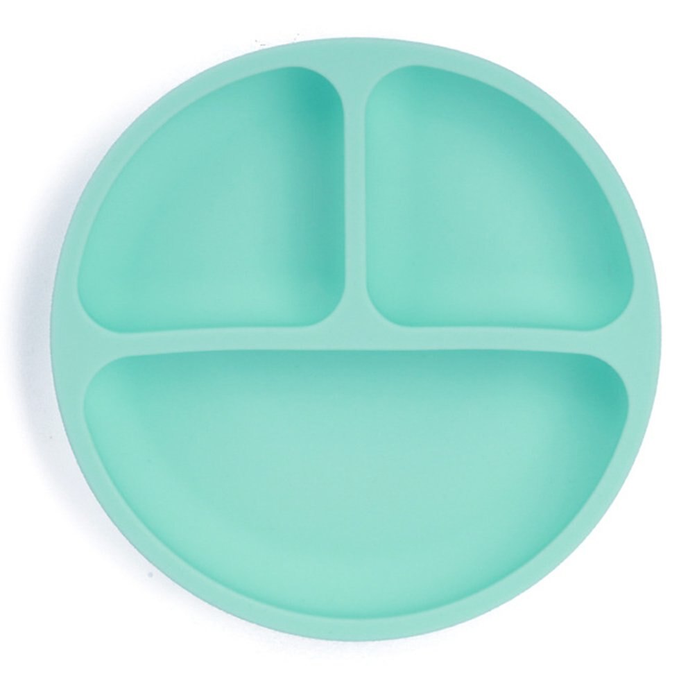 Baby Siliconen Gerechten Zuig Kom Bpa Gratis Siliconen Plaat Kid Servies Peuter Infant Asist Voeden Veilig Gerechten Voeden: Green