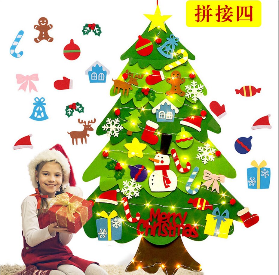 Diy Voelde Kerstboom Kerst Decor Voor Thuis Navidad Jaar Voor Kinderen Cristmas Ornamenten Navidad Natal Xmas boom: Splicing style 4