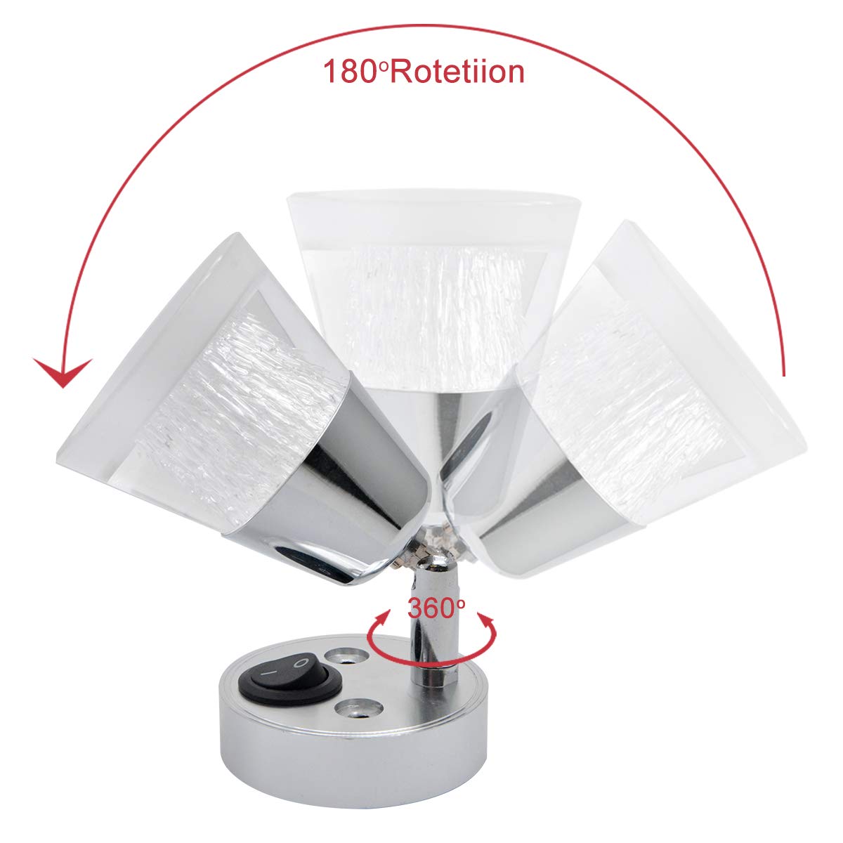12V Reading Light Caravan Bedside Spot Lamp 3500K Warm Camper Interior Wall Night Light Adjustable For RV Motor Home Truck Car