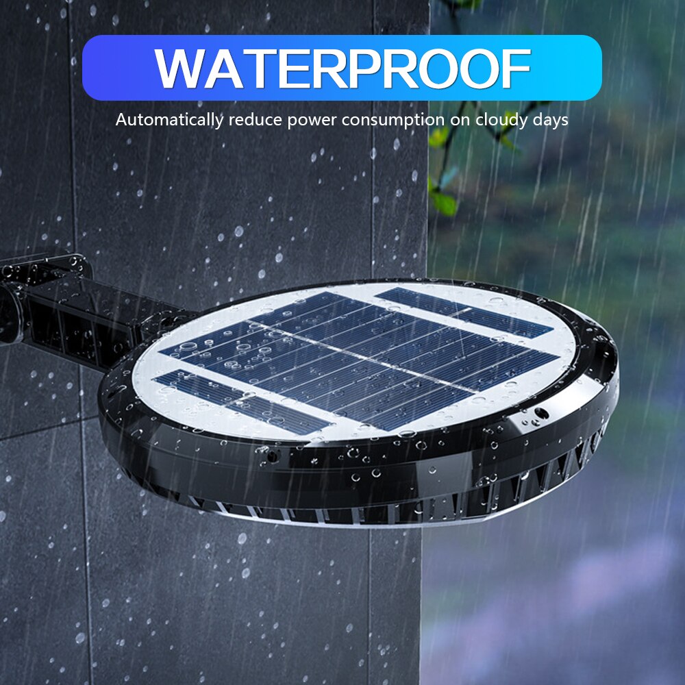 IP65 Waterdichte Outdoor Zonne-verlichting 100W Led-straatverlichting Solar Ronde Wandlamp Met Afstandsbediening Home Tuin Hek lamp