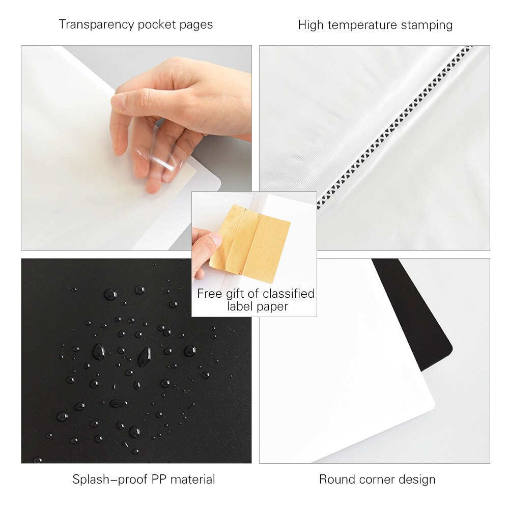 A4 Clear 60 Pockets Weergave Boek Presentatie Boek Met Transparante Pagina Sheet Protector Bestand Document Papier Map Organizer