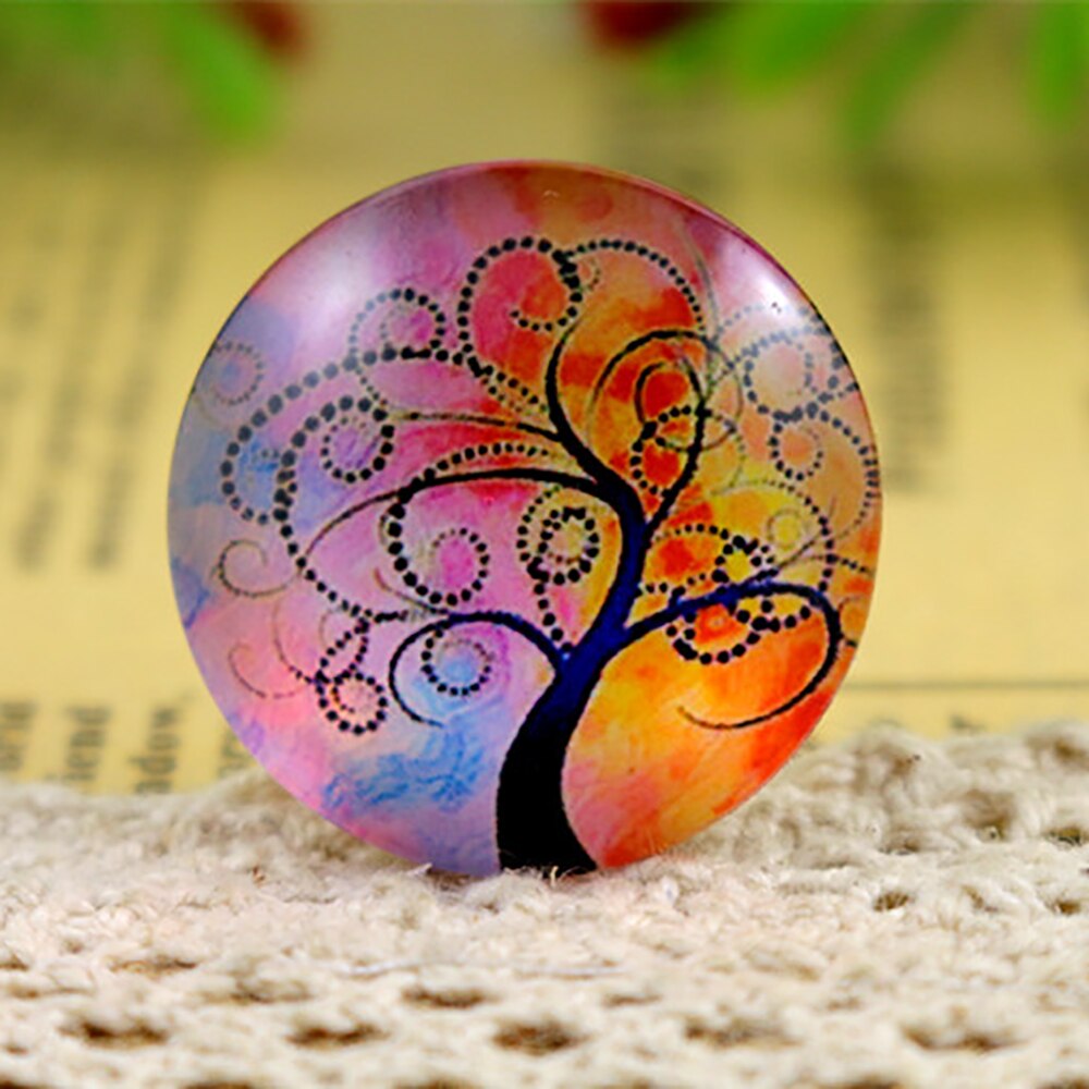 5 stuks/lot 25mm handgemaakte fotoglas cabochons (boomserie): F6-02