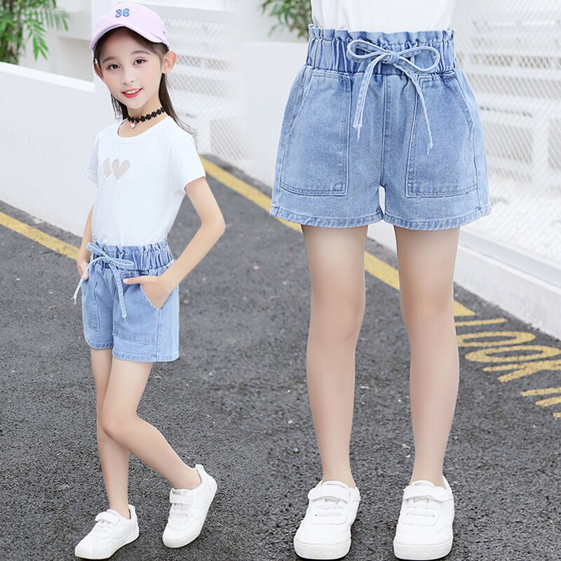Meisjes denim shorts blauw zomer kindershorts voor meisjes 12 4 6 8 10 tienermeisjes jeans kinderbroeken