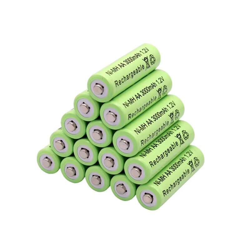 Pilas recargables de 1,2 V AA, 3000mAh, NiMH, 1,2 V, batería verde, lámpara Solar de jardín, linterna LED, linterna