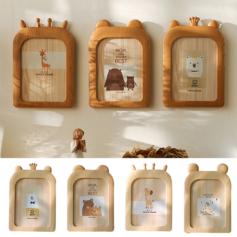 Marco de foto de madera maciza Simple, marco de foto de 7 pulgadas, tridimensional, hueco, 1 unidad