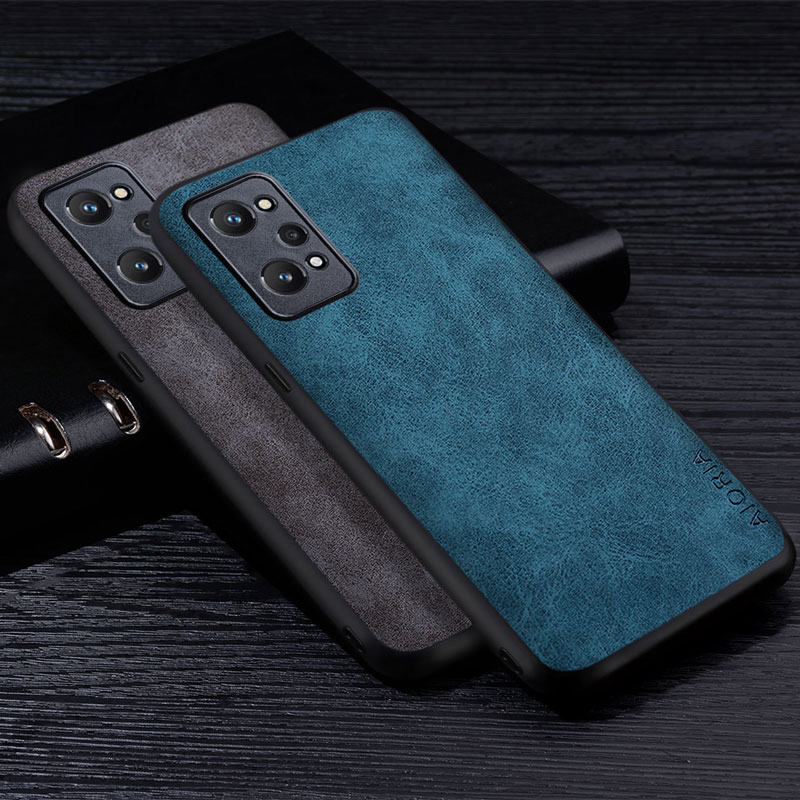 Prämie PU Leathe Telefon fallen für OPPO Realme GT 2 Profi Neo2 kratzen-Besteändig Solide Farbe Abdeckung für Realme GT2 Profi Meister fallen
