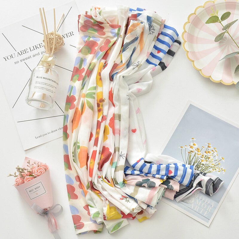 Mangas de protección solar con estampado Floral para mujer, manguitos finos de manga larga, transpirables, calentadores de brazos para conducir, ciclismo, Verano