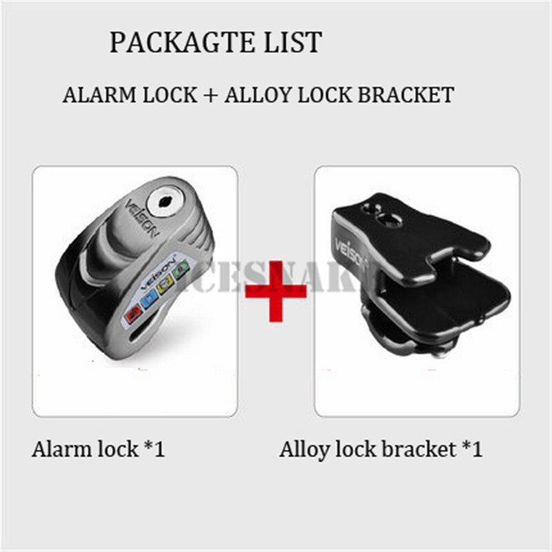 Veison motorfiets alarm waterdicht fietsalarm quad slot scooter schijfrem fietsslot motorfiets anti-diefstal motopadlock accessoires: Legering sl b set