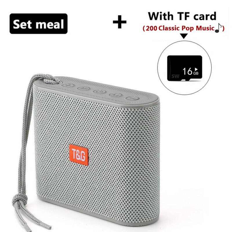 Mini Altoparlante del Bluetooth Portatile Piccolo Colonna Wireless Music Center Subwoofer BoomBox 3DStereo Altoparlanti USB per I Telefoni con TF di FM: Gray with TF card