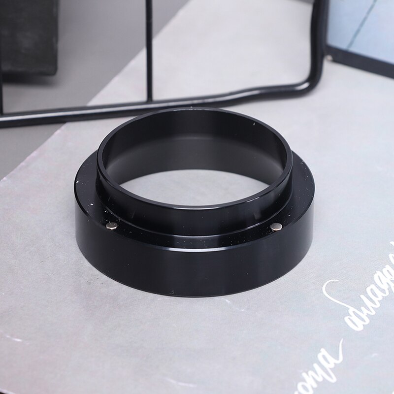 1 st. 51mm roestvrijstalen intelligente doseerringen, zetkom, koffiepoeder voor espresso, barista-trechter, portafilter: Zwart