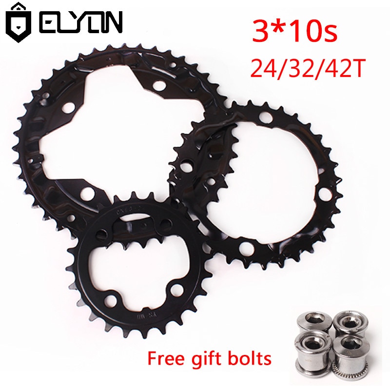 ELYON MTB 104BCD Chainring 64BCD 24/32/42T Bicycle Chain Ring 3X10S Triple Crankset Road Bicycle Mountain Bike Crank Cycle Parts