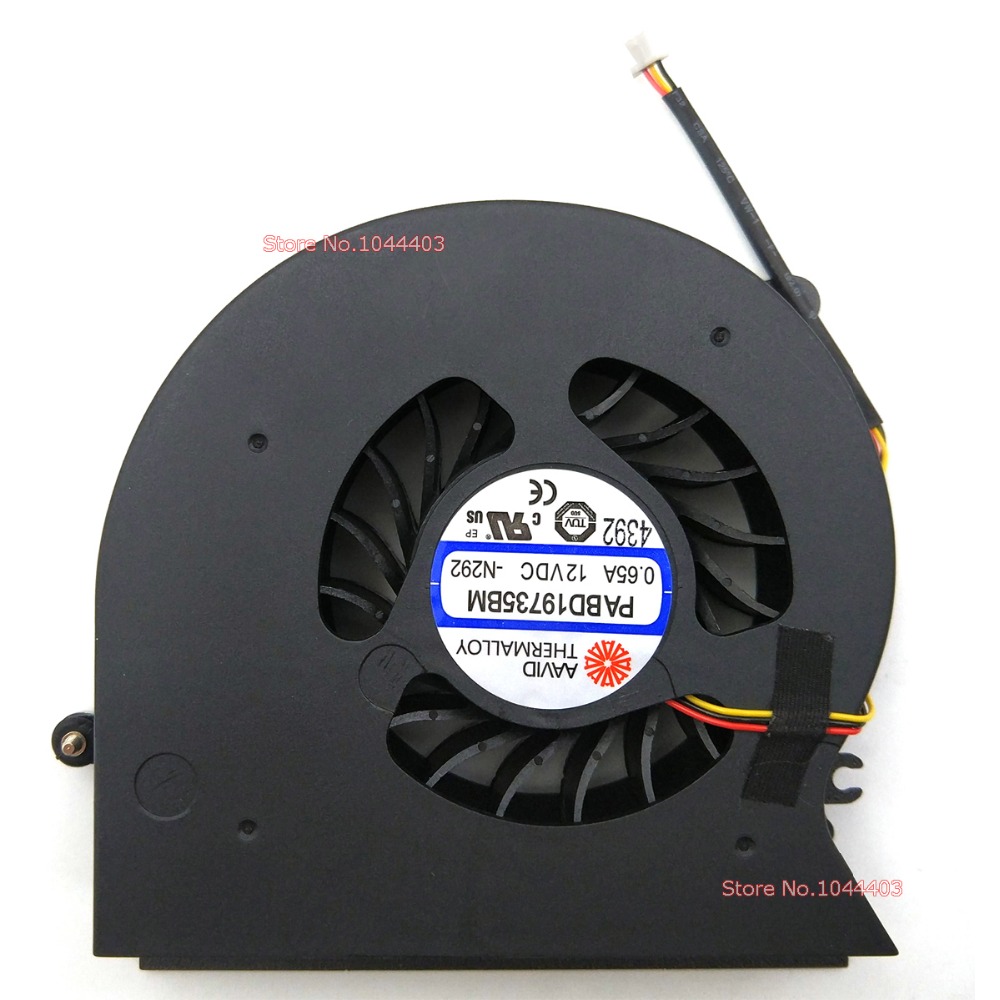 Nueva computadora portátil ventilador de refrigeración de la CPU para MSI GT72 GT72VR 2QD 6QD Dominator Pro MS-1781 PABD19735BM-N265 PABD19735BM-N292 N322 12V 12V, 4 pines