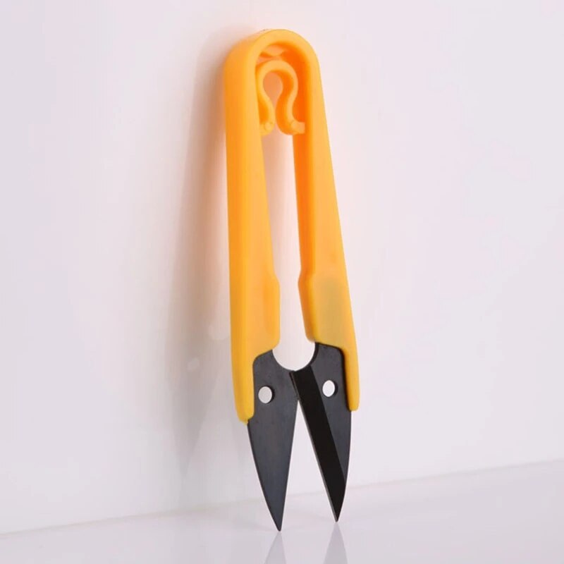 RORGETO-Tijeras de costura con mango de plástico, cortaúñas en forma de U, hilo de acero inoxidable, tijeras para bordar, herramientas de sastre, 1 pieza