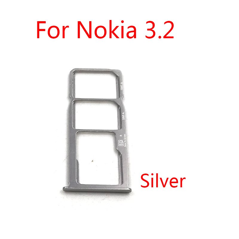 SIM tray Sim Card Reader Holder Slot Connector For Nokia 3.2 4.2 SIM Holder Slot Adapter Replacement Parts: For Nokia 3.2 Sliver