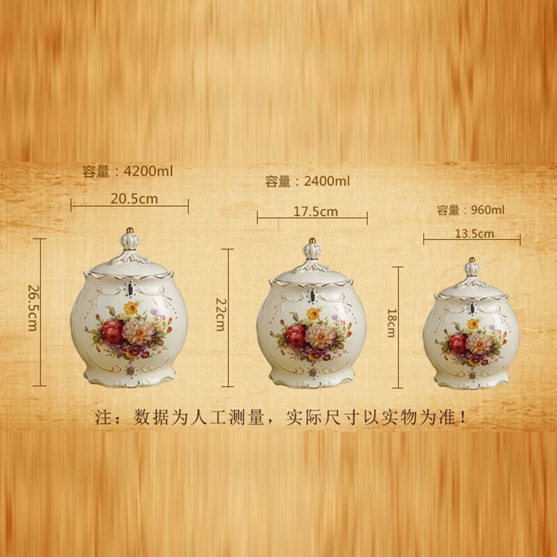 Nordic Luxury Ceramic Storage Jar with Lid Seasoning Jar Kitchen Storage Snacks Candy Jar Table Decoration Cereal Dispenser