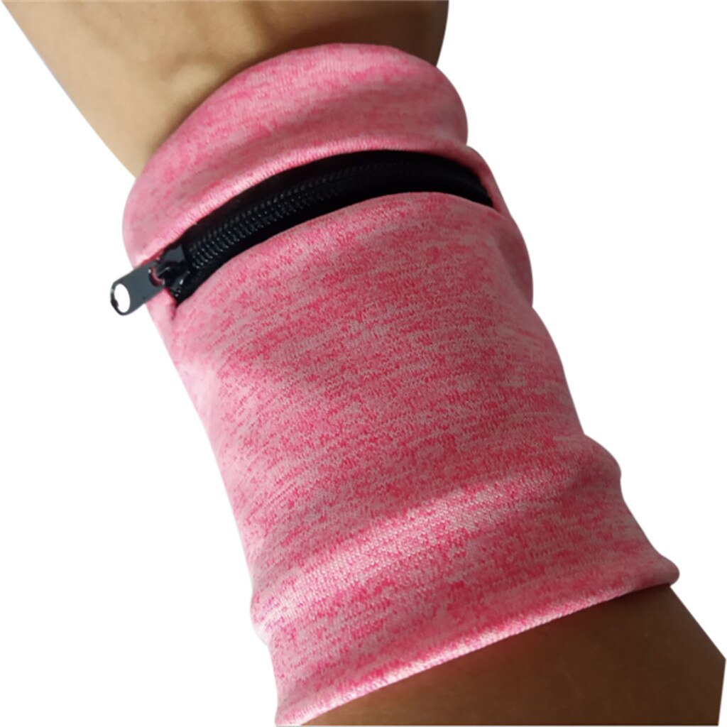 Multifunktionel armbånd lynlås ankel wrap sport håndledsrem pung opbevaring sport mænd kvinder bærbare håndled mini små tasker
