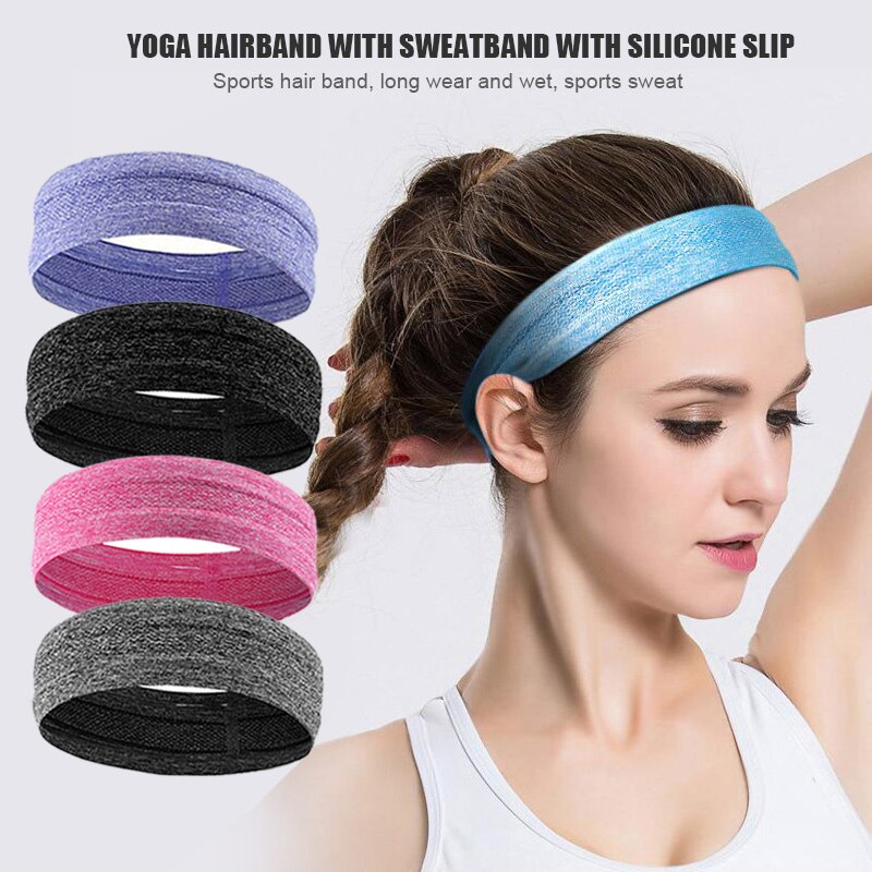 Yoga hårbånd sport elastisk silikone skridsikker bælte åndbart hårbånd dans gym løbende sport tørklæde & t8
