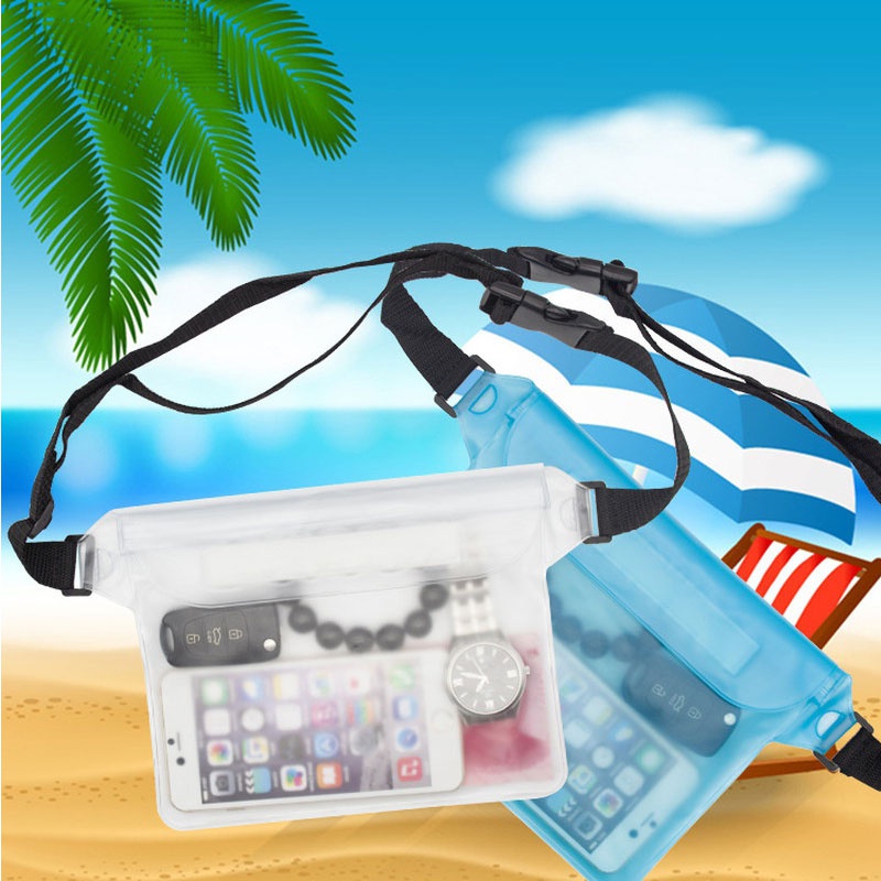 Waterproof Swimming Bag Ski Drift Diving Shoulder Waist Pack Bag Underwater Cell Phone Bags Case Cover for Beach Boat Sports
