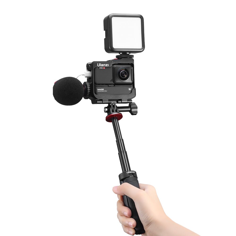 Ulanzi Insta360 ONE R Plus Metal Cage With Cold Shoe Mount Fill Light Microphone Frame Protective Case for Insta360 ONE R Plus