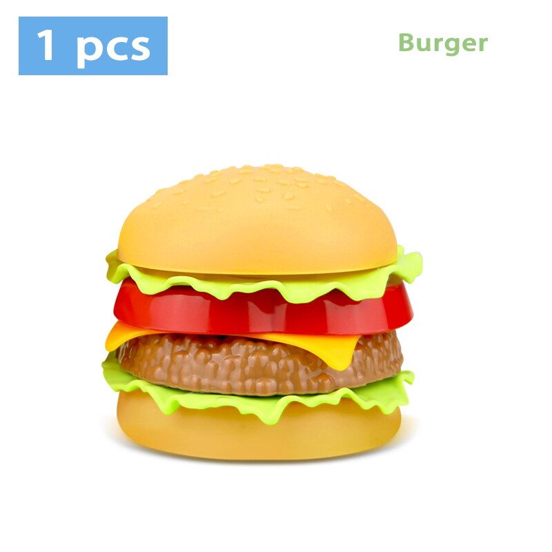 Juguetes de comida de imitación para niños, casa de juego para bebés, hamburguesa, perro , patatas fritas, juego de cocina de juguete, juguetes educativos de comida rápida: Burger