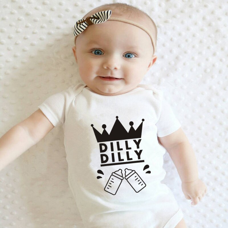 Funny Letters Print Newborn Baby Bodysuit Funny Cotton Short Sleeve Baby Boy Girl Onesies Rompers Body Infant Jumpsuit Clothes: White / 3M