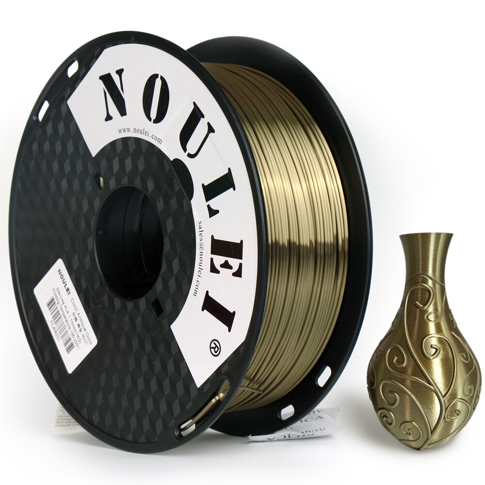 Noulei 3d Drucker Filament Seide PLA Bronze- 1KG 1,75mm Seidige Antike Gold Rose Gold 3D Druck Material Metall wie Fühlen PLA