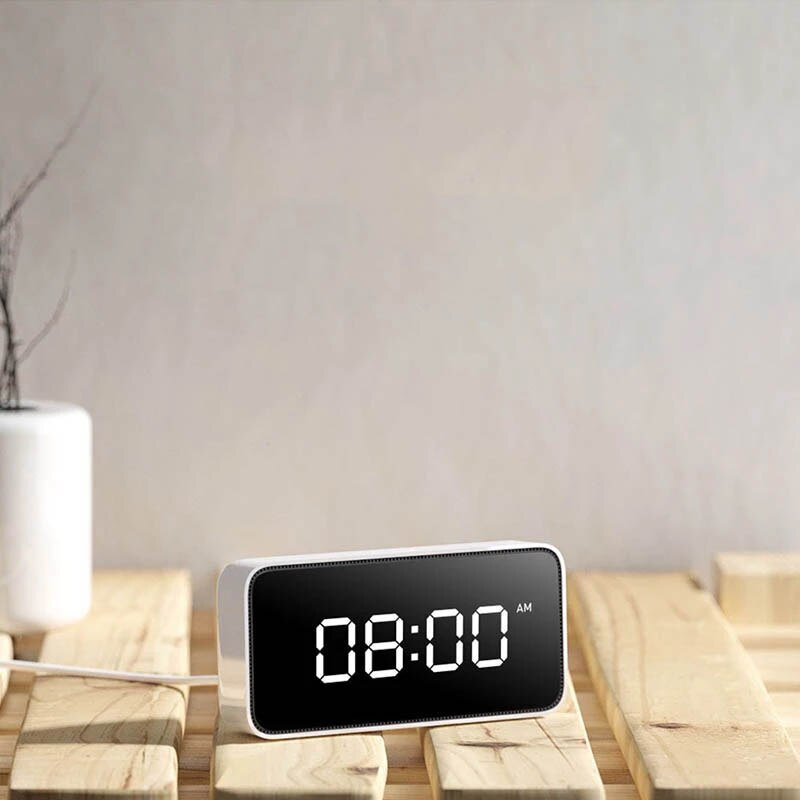 Originele Xiaomi Mijia Xiaoai Smart Wekker Voice Broadcast Klok Tafel Automatische Tijd Kalibratie Met Smart Home App