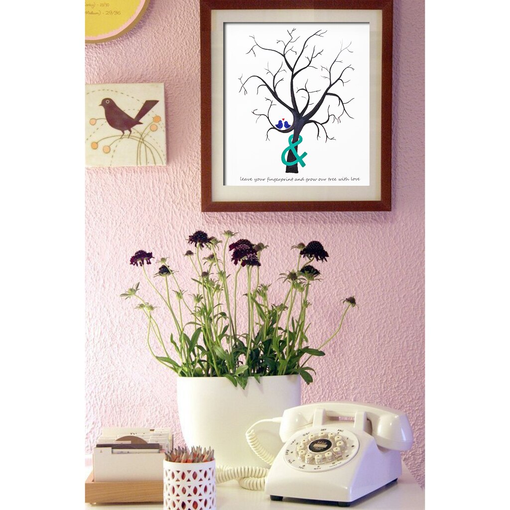 Wedding Guest Book Fingerprint Love Tree Painting for Wedding Accessories