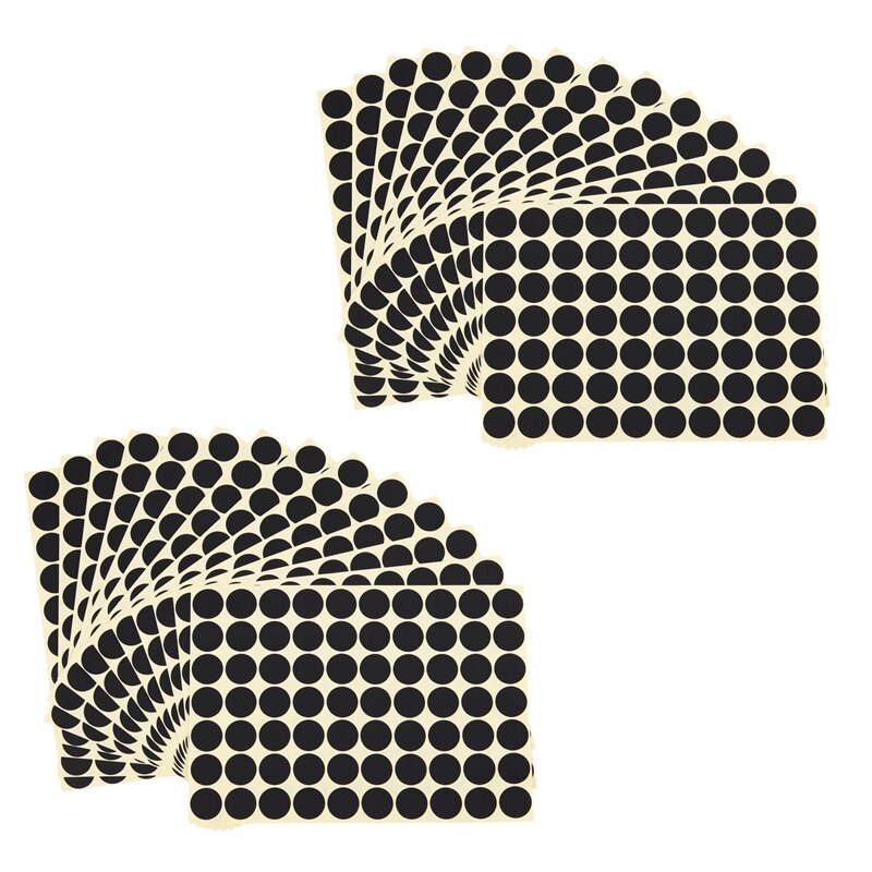 2X 19Mm Circles Round Code Stickers Self Adhesive Sticky Labels Black: Default Title