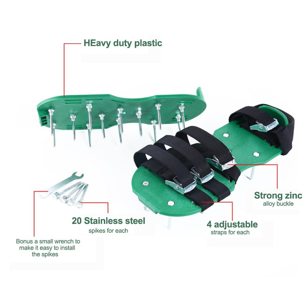 Gazon Beluchter Schoenen Verstelbare 4 Bandjes Quick Release Spiked Bodem Beluchten Sandalen Voor Yard Patio Gazon Tuin Schoenen Voor Kinderen