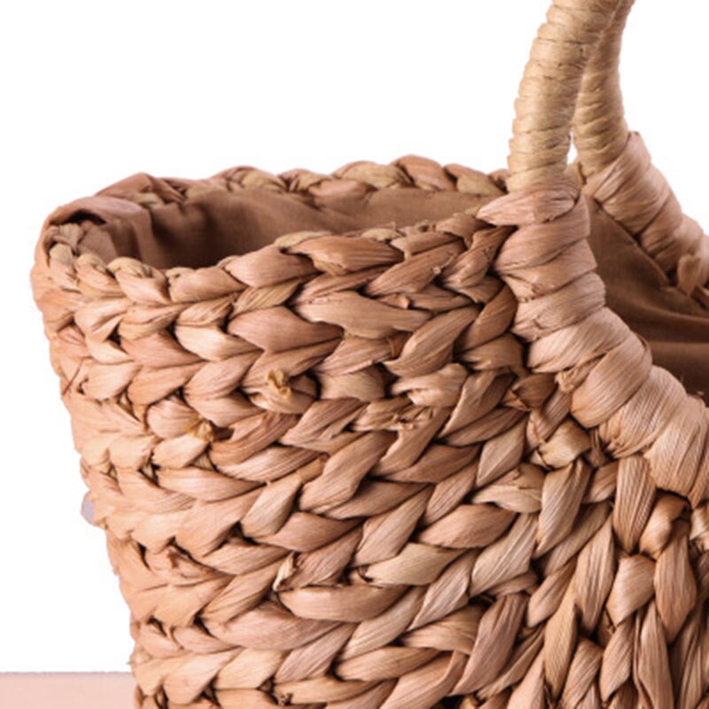 Damska torebka ze słomy duża torba na ramię wiadro torby letnie kobiety kutas torebka ratanowa pleciona (kolor podstawowy) z szalikiem