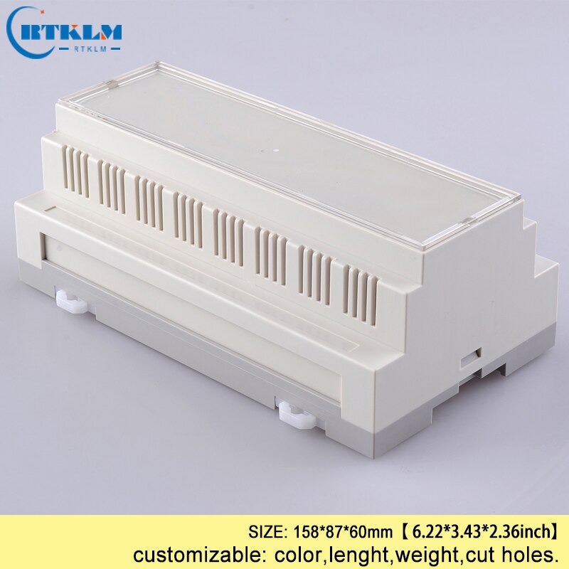 plastic din rail enclosure abs boxes for electronic projects circuit housing junction box 158*87*60mm