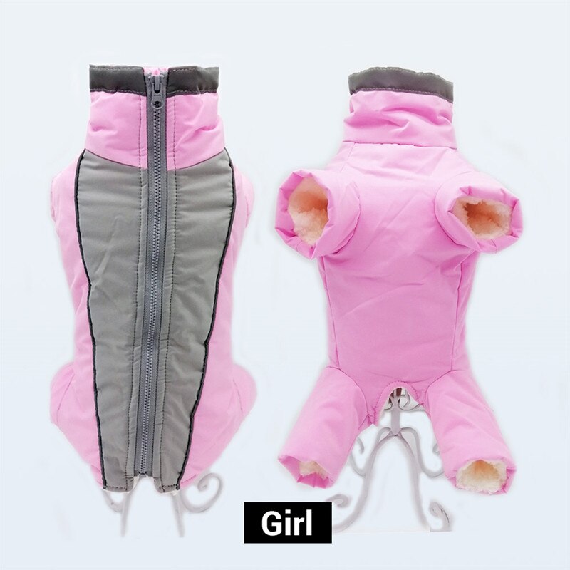 Pojke/flick hundoverall vinter varm vattentät hunddunjacka reflekterande jumpsuit för små hundar med dragkedja för husdjurskläder snödräkt: 16 / Rosa för tjej