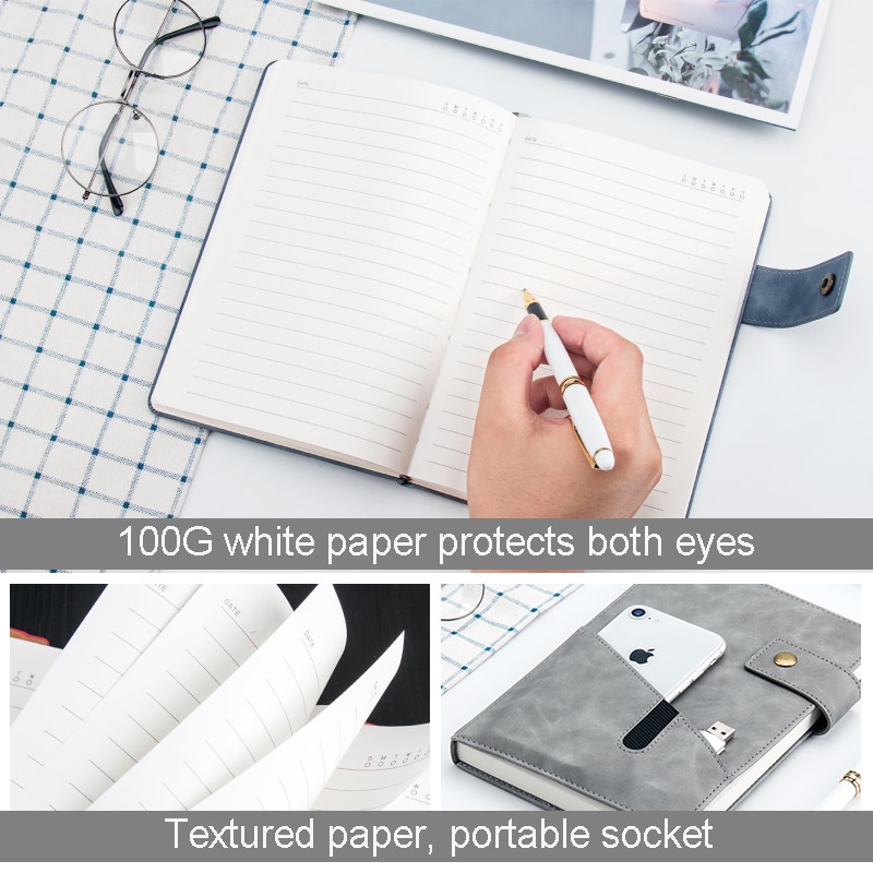 Buckle PU Soft Cover Notebook Daily Plan A5 Business Agenda Schedule Paper Personal Diary Notebook School Office Stationery