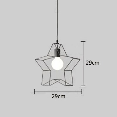 Retro industriel geometrisk sort led jern pendellamper indendørs belysning korridor restaurant soveværelse sengekasse hængelampe: S