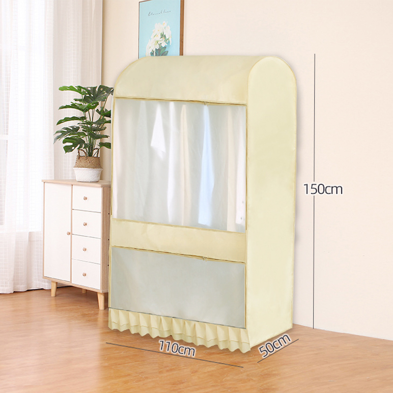 Garment Rack Cover Large Capacity Dustproof Waterproof Clothing Rack Protector with Zipper and Visible Window JW: B